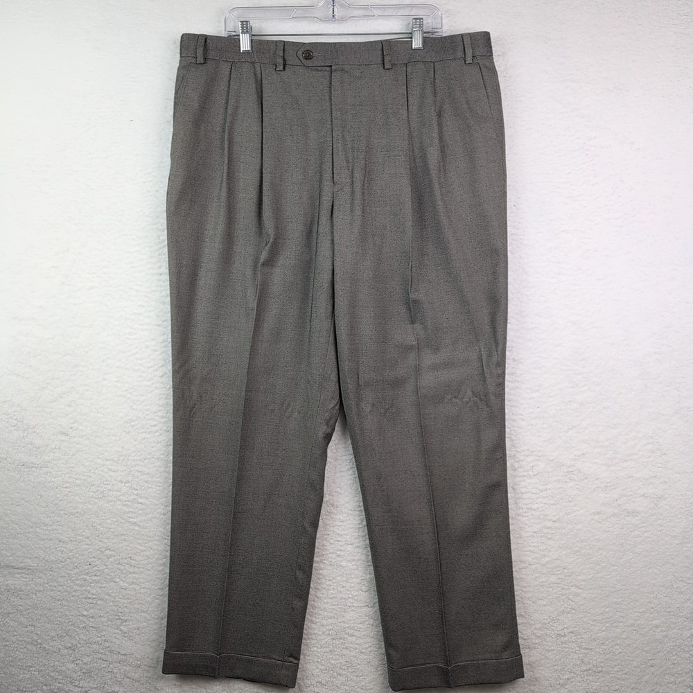 Ralph Lauren Dress Pants Mens 40x30 Gray Rayon Blend Classic Straight Slacks